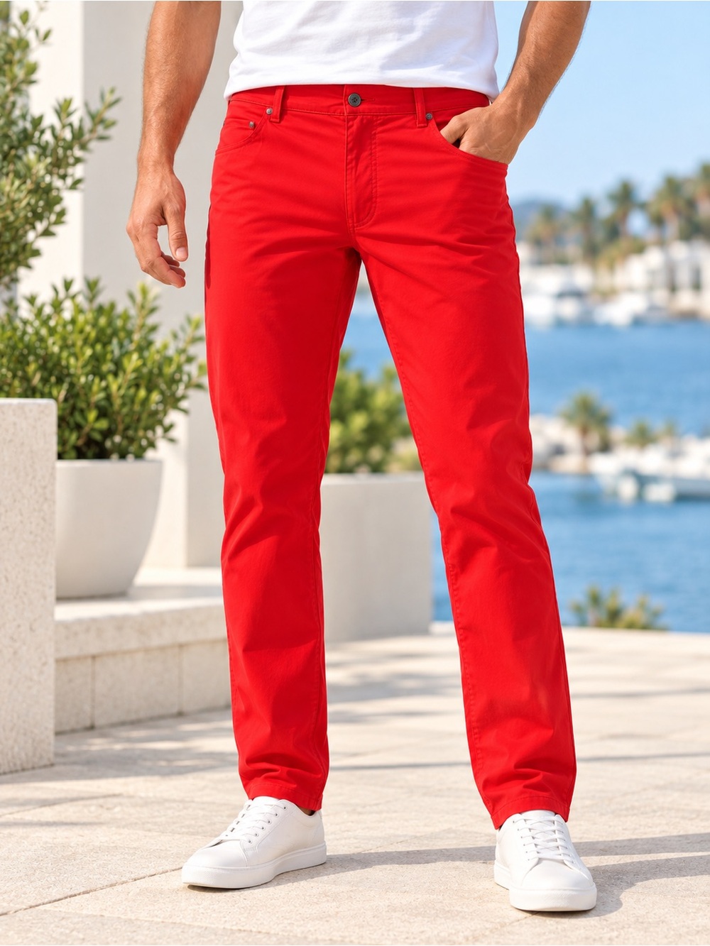 Lululemon Men’s ABC 5-Pocket Pants Size 32 Bright Red Stretch Tech #493